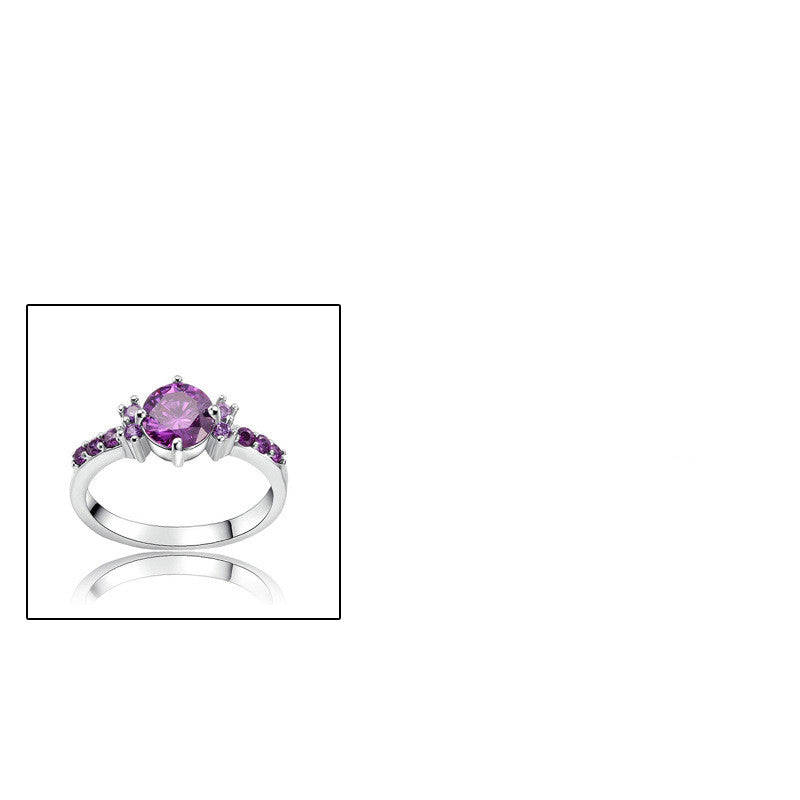 CiNily Violet Filled Finger Rings With Stone Silver Plated Purple Lilac Luxury Summer Cute Romance Fully-Jewelled Woman Girls CiNily Violet Filled Finger Rings With Stone Silver Plated Purple Lilac Luxury Summer Cute Romance Fully-Jewelled Woman Girls